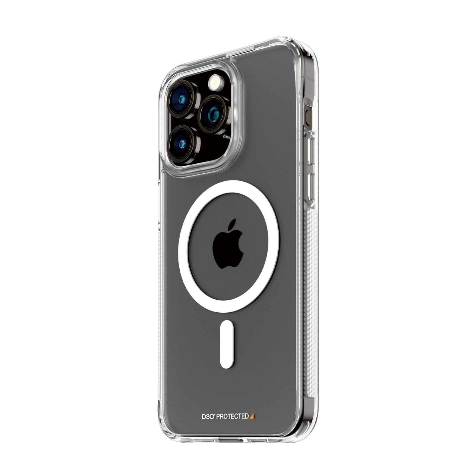 PanzerGlass® HardCase Transparent m. Weiss MagSafe & D3O® iPhone 15 Pro Max